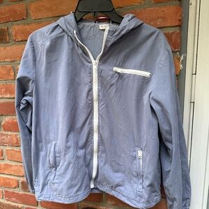 John Galt Jacket Women's One Size Pale Blue Zip Up Hooded Outdoor Lightweight